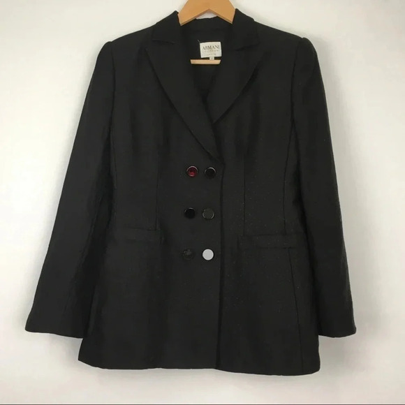 Armani Collezioni Textured Wool‎ Silk Blazer - Picture 1 of 6